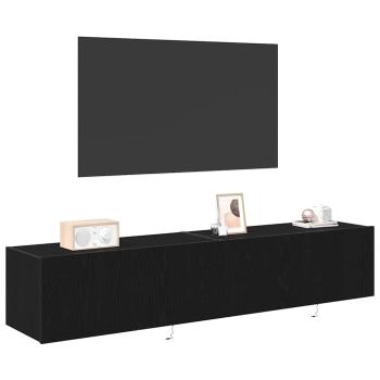 TV-Wandschrank 2 stk. Schwarz Eichen-Optik Holzwerkstoff