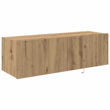 TV-Wandregal mit LED-Lichtern Artisan Eiche 100x35x31 cm