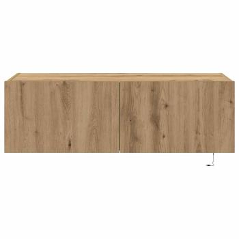 TV-Wandregal mit LED-Lichtern Artisan Eiche 100x35x31 cm