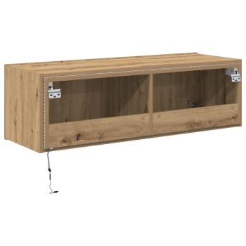 TV-Wandregal mit LED-Lichtern Artisan Eiche 100x35x31 cm