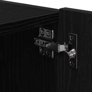 TV-Wandregal mit LED-Lichtern Schwarz Eiche 100x35x31 cm