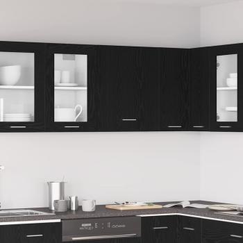 ARDEBO.de - Schwarzer Eichenhängeschrank 50x31x60 cm Aus Holzwerkstoff