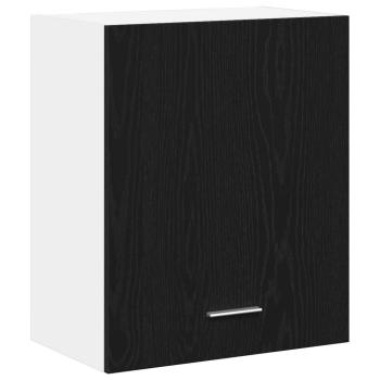 Schwarzer Eichenhängeschrank 50x31x60 cm Aus Holzwerkstoff