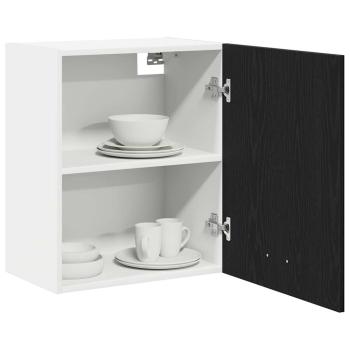 Schwarzer Eichenhängeschrank 50x31x60 cm Aus Holzwerkstoff