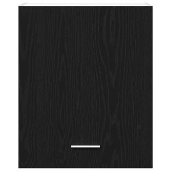 Schwarzer Eichenhängeschrank 50x31x60 cm Aus Holzwerkstoff