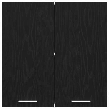 Schwarzer Eichenhängeschrank 60x31x60 cm aus Holzwerkstoff