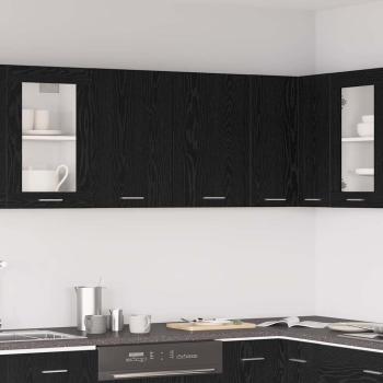 ARDEBO.de - Schwarzer Eichen-Hängeschrank - 80x31x60 cm - Aus Holzwerkstoff