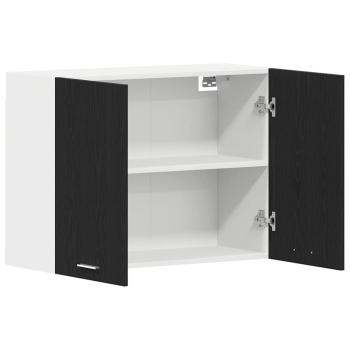 Schwarzer Eichen-Hängeschrank - 80x31x60 cm - Aus Holzwerkstoff