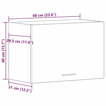 Hängeschrank in Schwarz-Eiche - 60x31x60 cm, Hergestellt aus Holzwerkstoff