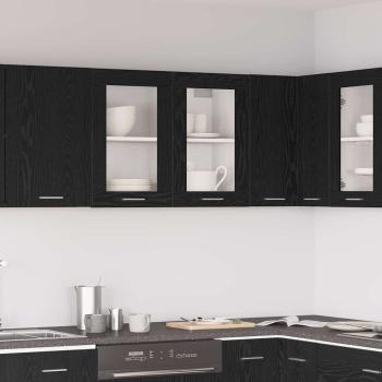 ARDEBO.de - Schwarzer Eichenhängeschrank 80x31x60 cm aus Holzwerkstoff