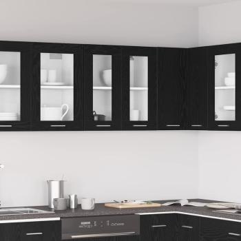 ARDEBO.de - Wandglasvitrine in Schwarz-Eiche - 60x31x60 cm