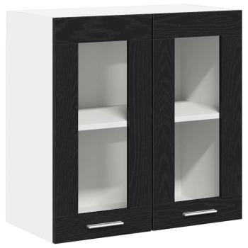 Wandglasvitrine in Schwarz-Eiche - 60x31x60 cm