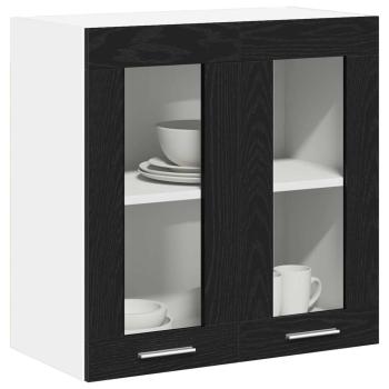 Wandglasvitrine in Schwarz-Eiche - 60x31x60 cm