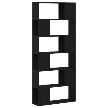 Bücherregal Schwarz Eiche 80x24x186 cm Holzwerkstoff