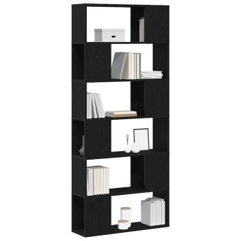 Bücherregal Schwarz Eiche 80x24x186 cm Holzwerkstoff