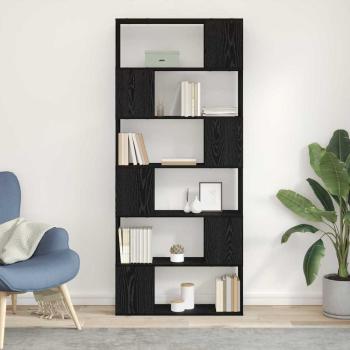 Bücherregal Schwarz Eiche 80x24x186 cm Holzwerkstoff