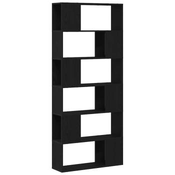 Bücherregal Schwarz Eiche 80x24x186 cm Holzwerkstoff