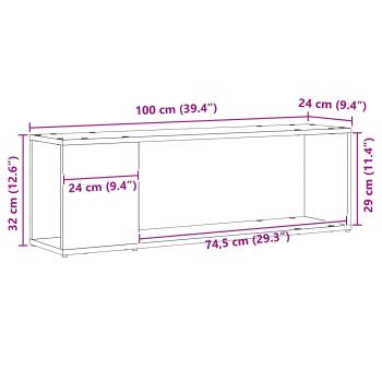 TV-Schrankset 100 x 24 x 63 cm Schwarz Holzwerkstoff