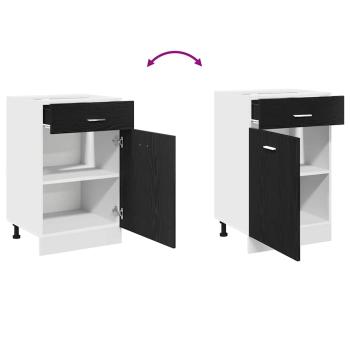 Schwarzer Eiche Schubladenschrank - 50x46x81,5 cm, Hergestellt aus Holzwerkstoff