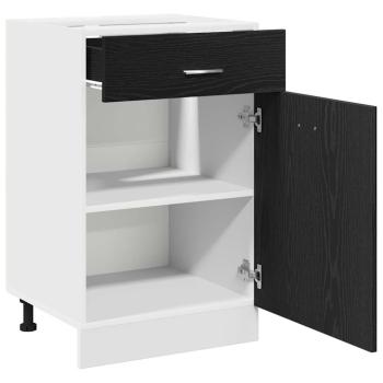 Schwarzer Eiche Schubladenschrank - 50x46x81,5 cm, Hergestellt aus Holzwerkstoff