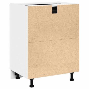 Schwarzer Eichen-Schubladenunterschrank - 60x46x81,5 cm Aus Holzwerkstoff