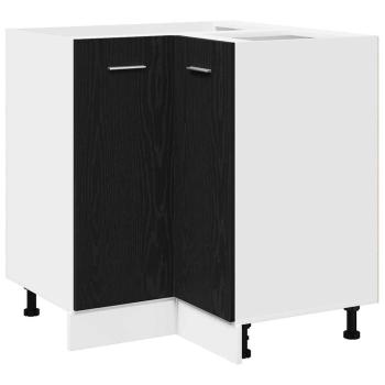 Schwarzer Eichen-Eckunterschrank - 75.5x75.5x81.5 cm