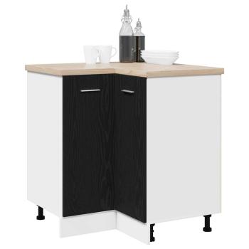 Schwarzer Eichen-Eckunterschrank - 75.5x75.5x81.5 cm