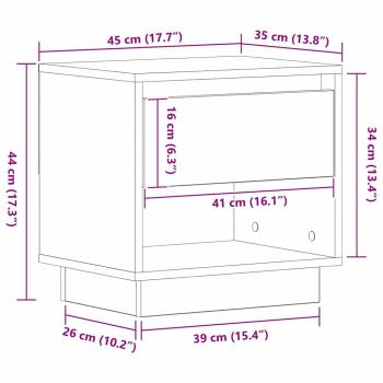 Nachttisch Altholz 45 x 34 x 44 cm Holzwerkstoff