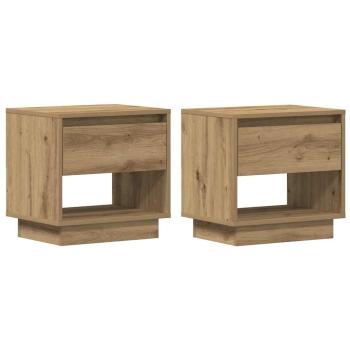 Nachttisch 2 Stück Artisan Eiche 45x34x47 cm Hergestelltes Holz