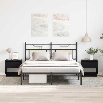 ARDEBO.de - Nachttisch 2 Stück Schwarz Eiche 45x34x49 cm Holzwerkstoff