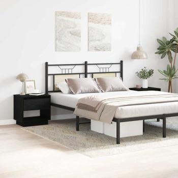 Nachttisch 2 Stück Schwarz Eiche 45x34x49 cm Holzwerkstoff