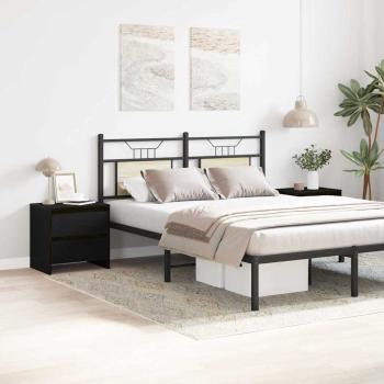 Nachttisch 2 Stück Schwarz Eiche 45x34x44,5 cm Holzwerkstoff