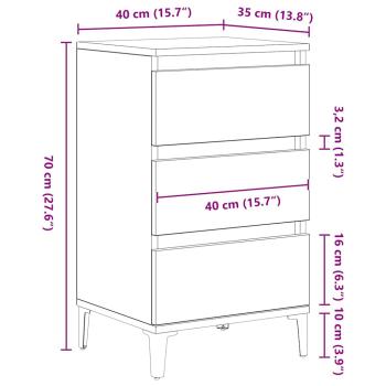 Nachttisch Altholz 40x35x70 cm Werkstoffholz