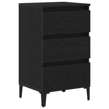 Nachttisch Schwarz Eiche 40x35x70 cm Holzwerkstoff