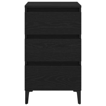 Nachttisch Schwarz Eiche 40x35x70 cm Holzwerkstoff
