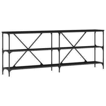 Konsolentisch Schwarz Eiche 200x30x75 cm aus Spanplatte und Stahl