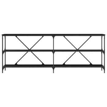 Konsolentisch Schwarz Eiche 200x30x75 cm aus Spanplatte und Stahl