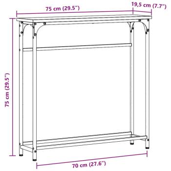 Konsolentisch Alte Eiche 75x19,5x75 cm Holzwerkstoff und Stahl