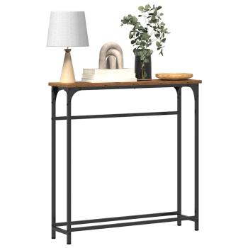 Konsolentisch Alte Eiche 75x19,5x75 cm Holzwerkstoff und Stahl