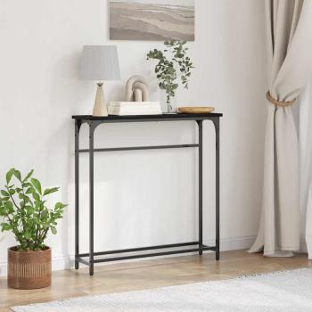 ARDEBO.de - Konsole Schwarz Eiche Metallrahmen, MDF Oberfläche Kompakt