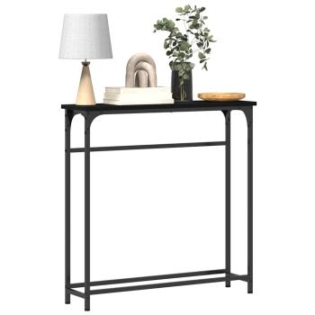 Konsole Schwarz Eiche Metallrahmen, MDF Oberfläche Kompakt