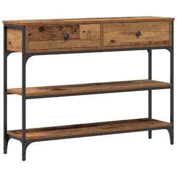 Konsolentisch Alte Holz 100x25x75 cm Ingenieurholz und Stahl