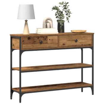 Konsolentisch Alte Holz 100x25x75 cm Ingenieurholz und Stahl