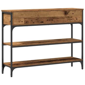 Konsolentisch Alte Holz 100x25x75 cm Ingenieurholz und Stahl