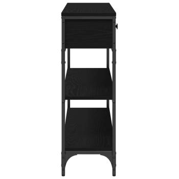 Konsole Tisch Schwarz Eiche 100x25x75 cm Ingenieurholz & Stahl