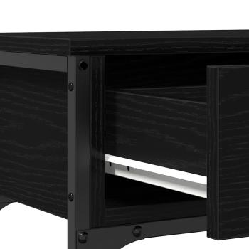 Konsolentisch Schwarz Eiche 72,5x25x75 cm Holzwerkstoff & Stahl