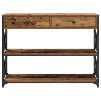 Konsolentisch Alteiche 100x28x75 cm Besteck Holz & Stahl