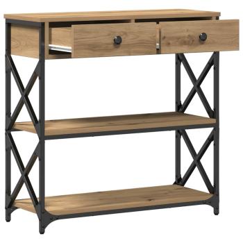 Konsole Tisch Artisan Eiche 75x28x75 cm Ingenieure Holz und Stahl