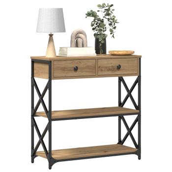 Konsole Tisch Artisan Eiche 75x28x75 cm Ingenieure Holz und Stahl