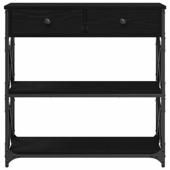 Konsolentisch Schwarz Eiche 75x28x75 cm Holzwerkstoff und Stahl